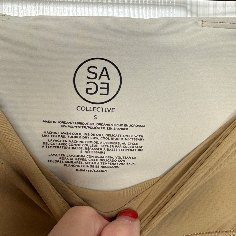 Sage Collective Colorblock Leggings  High Rise & Wide Paneled Waistline Size S - Picture 5 of 6